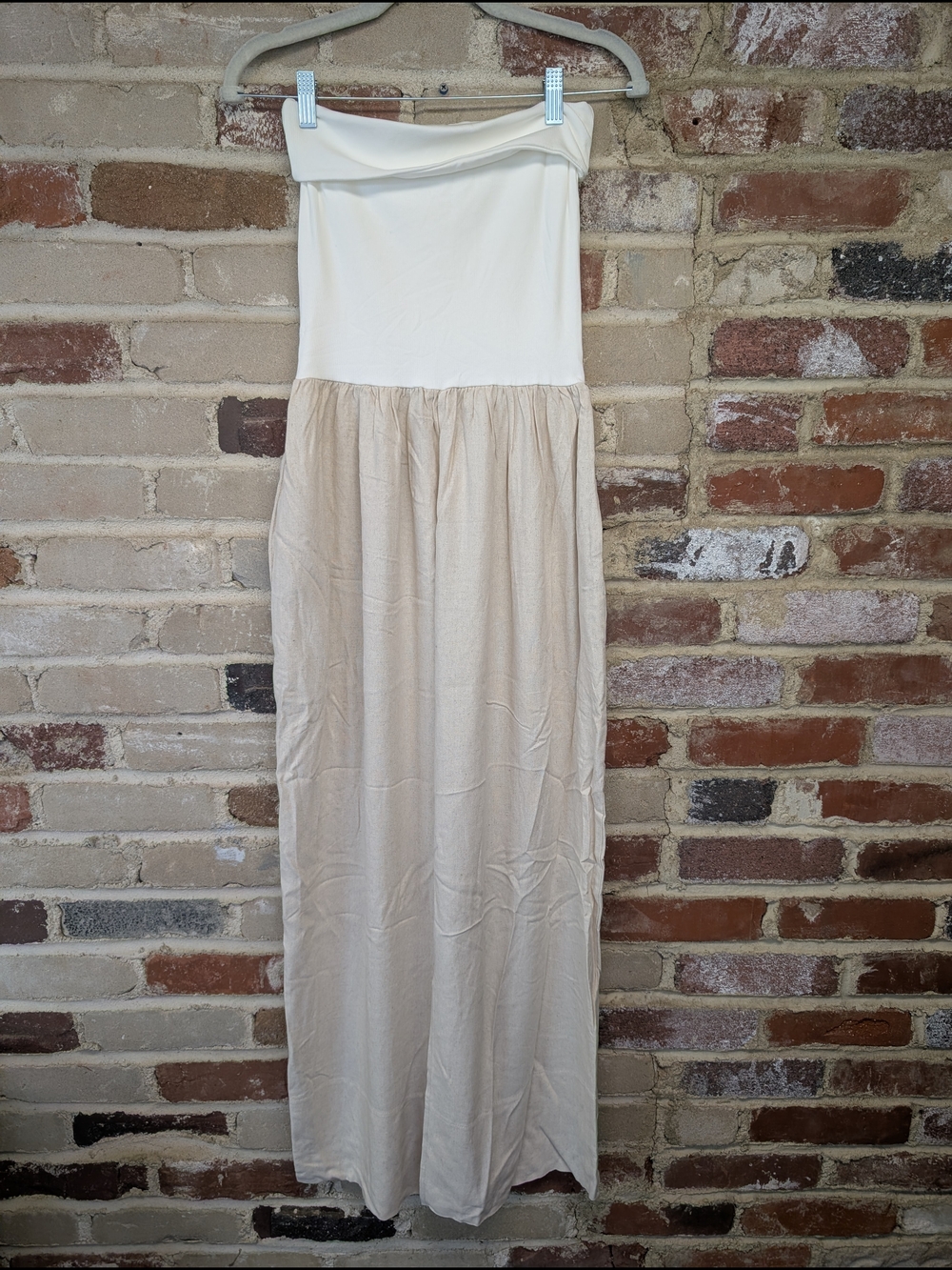 Cream Strapless Maxi Dress - Versatile Beach to Brunch Style